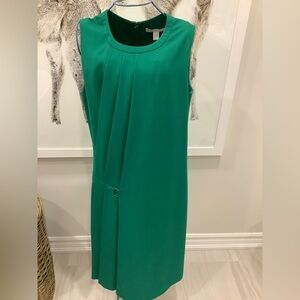 Hugo Boss green dress with pleat and belt detail